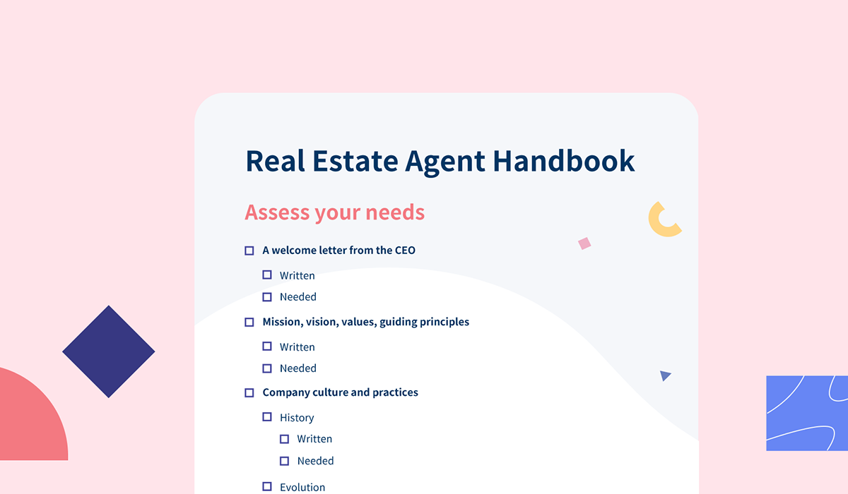 Real Estate Agent Handbook checklist