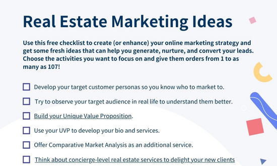 107 Real Estate Marketing Ideas Checklist | Placester