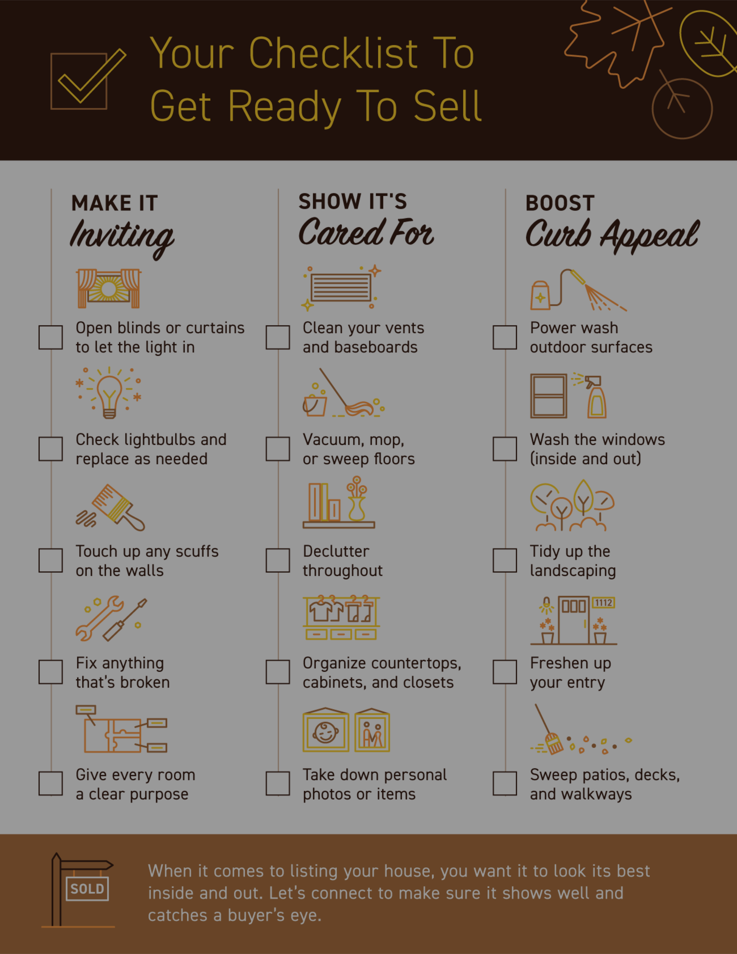 Your Checklist To Get Ready To Sell