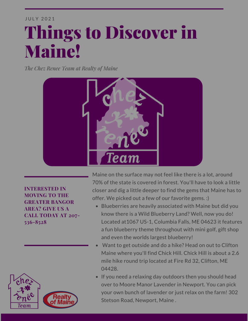 Things to Discover in Maine
