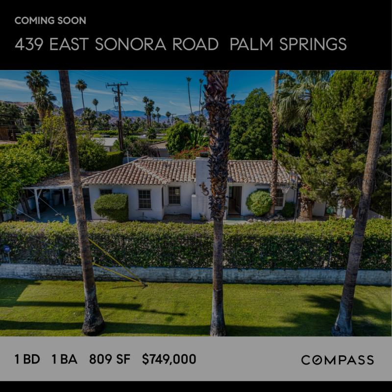 Palm Springs Charming Spanish Cottage for sale 439 E Sonora Rd