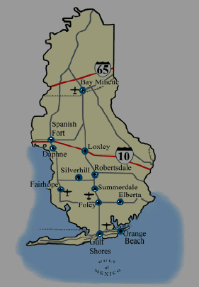 Map Of Baldwin County Alabama