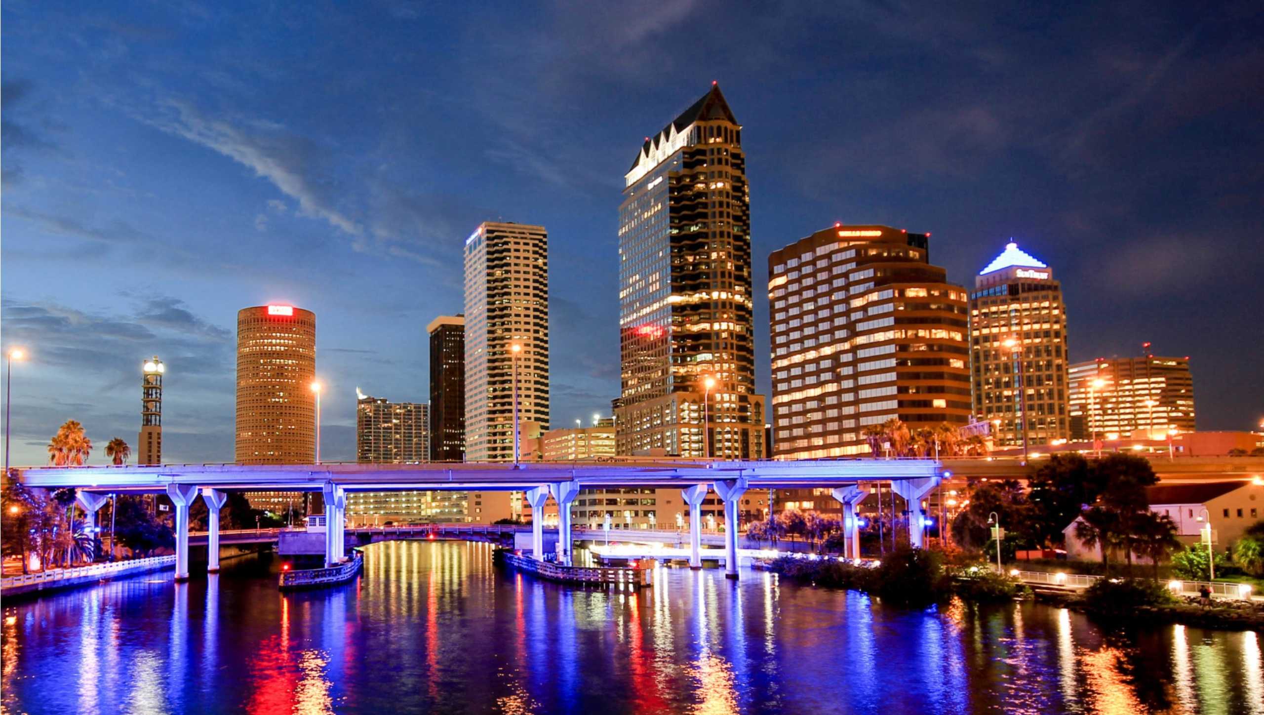 Beautiful Downtown Tampa and Platt St bridge