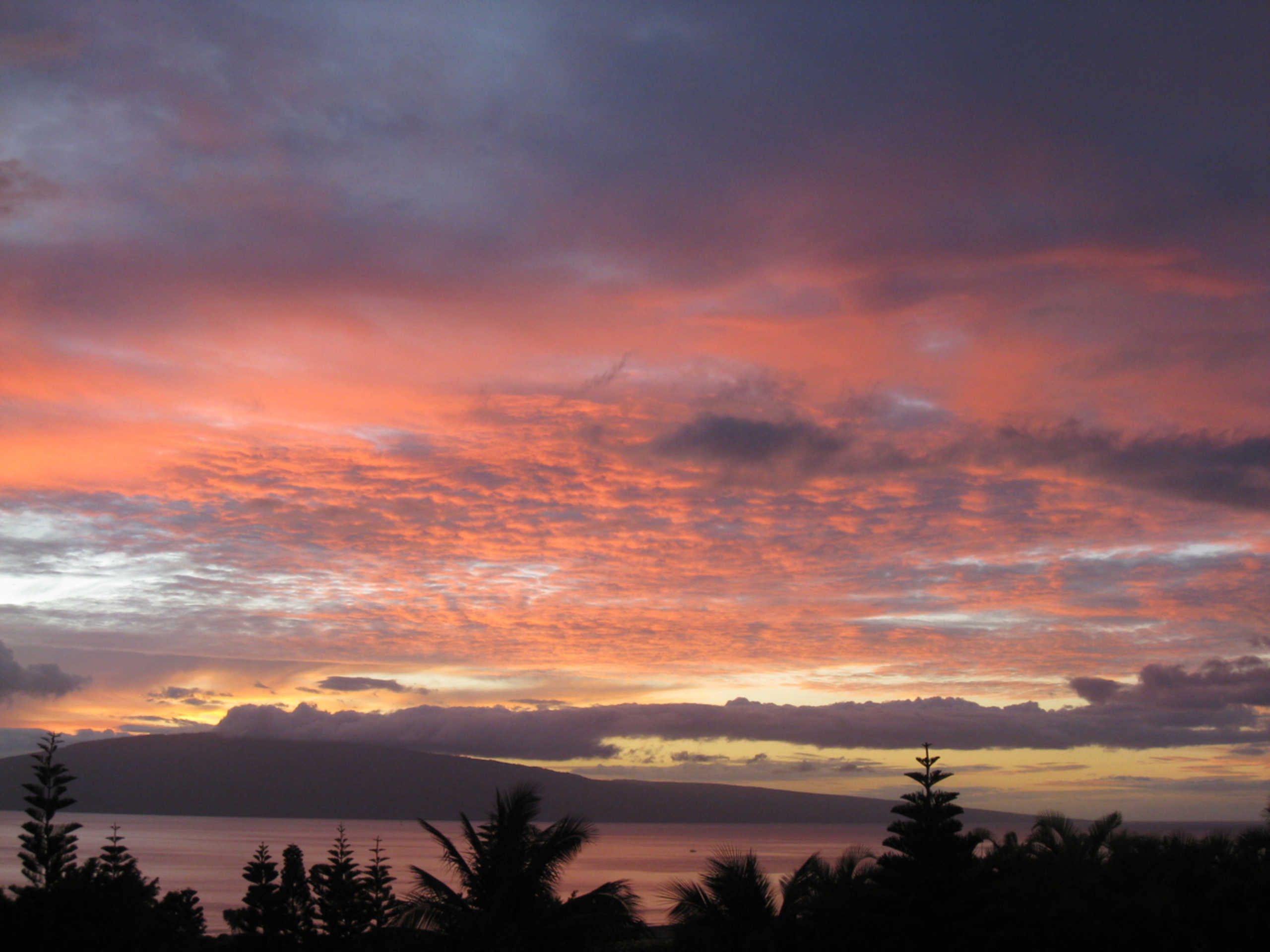 Sunset view from 199 Paia Pohaku