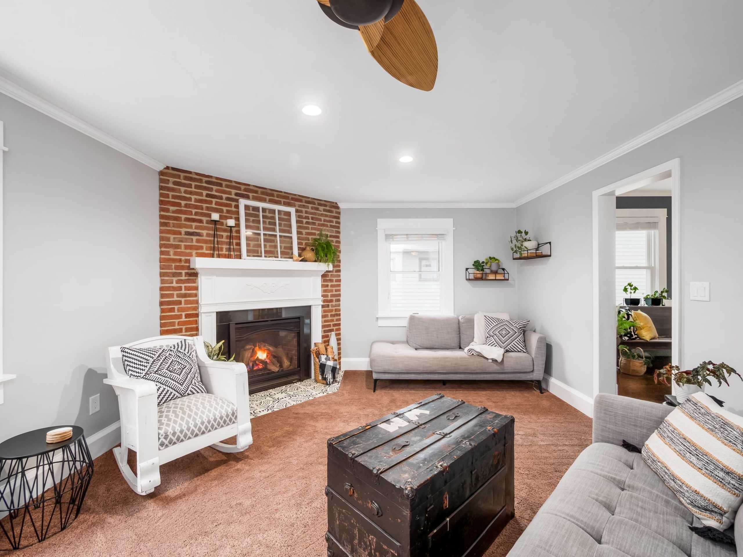 Enjoy a cozy fire in your family room