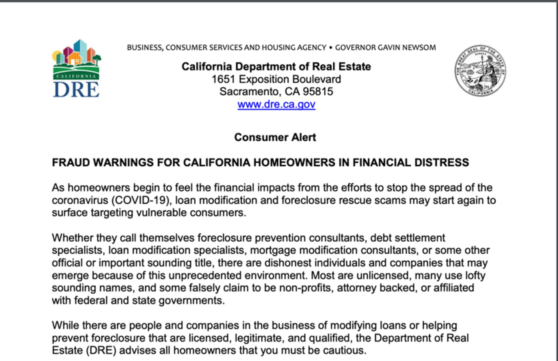 Watch out for COVID Real Estate Scammers
