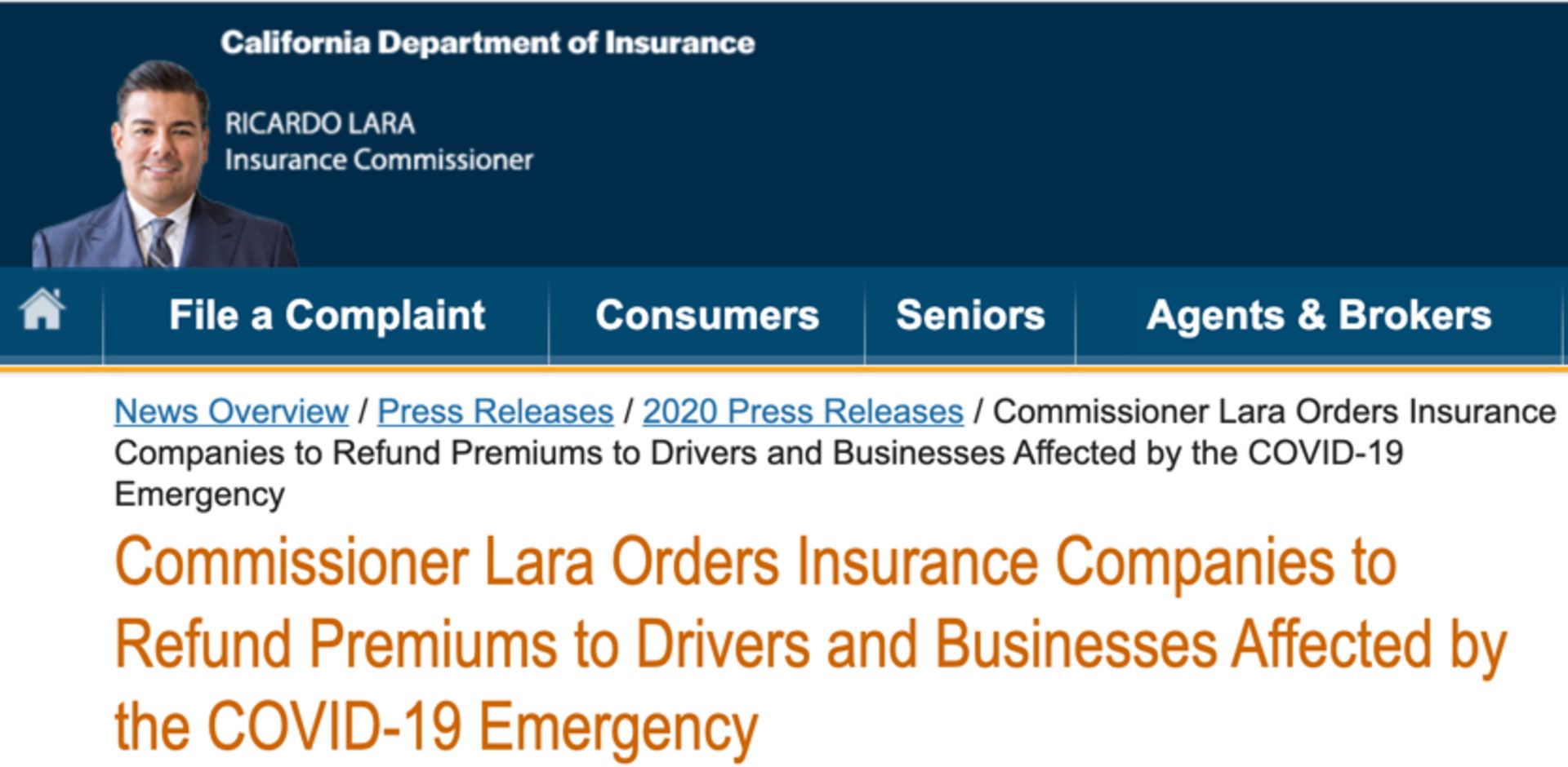 Insurance Companies in California ordered to reduce costs
