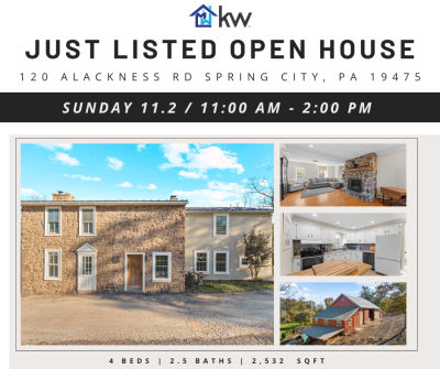 Just Listed/Open House: 120 Alackness Rd, Spring City, PA 19475