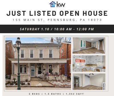 JUST LISTED OPEN HOUSE: 155 Main St, Pennsburg, PA 18073