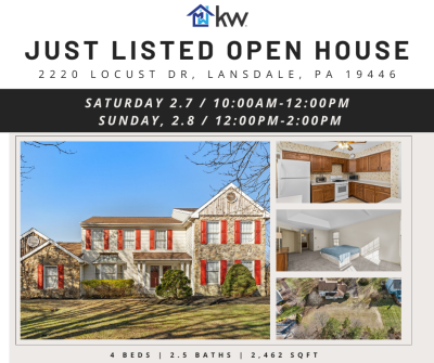 Just Listed + Open House 2220 Locust Drive, Lansdale, PA 19446