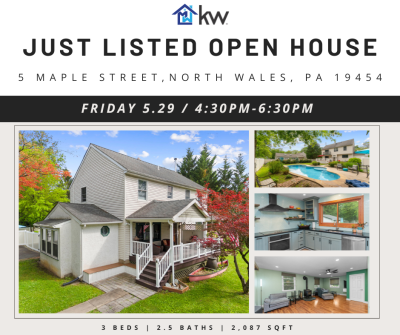 Just Listed + Open House: 5 Maple Street, North Wales, PA 19454