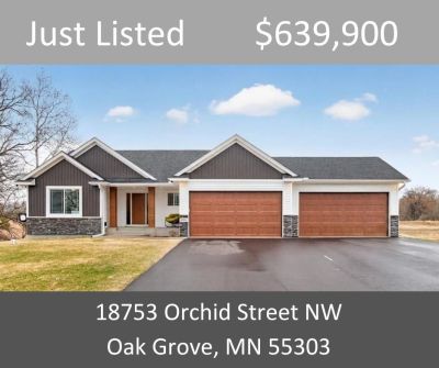 Just Listed – 18753 Orchid Street NW, Oak Grove, MN 55303