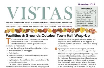 November Vistas Community Newsletter Now Available