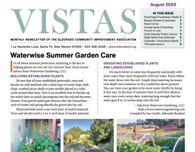 August Vistas Community Newsletter Now Available
