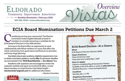 February Vistas Community Newsletter Now Available