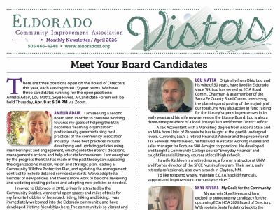 April Vistas Community Newsletter Now Available