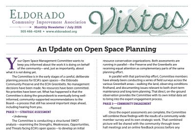July Vistas community newsletter now available