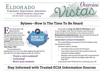 August vistas community newsletter now available