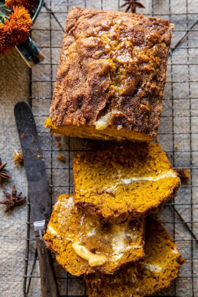 Cream Cheese Swirled Cinnamon Pumpkin Butter Bread Recipe