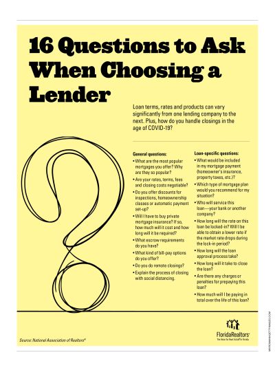 16 Questions to Ask When Choosing a Lender