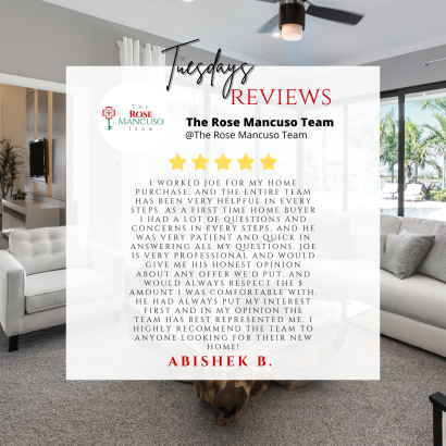 “Partnering with the Rose Mancuso team to sell my house was the best decision I made throughout this process. Their professionalism, knowledge of the industry and willing to go the extra mile makes them number one in real estate industry.”