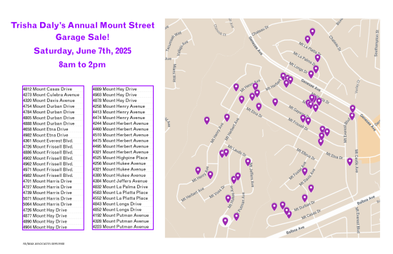 Mount Street Garage Sale!