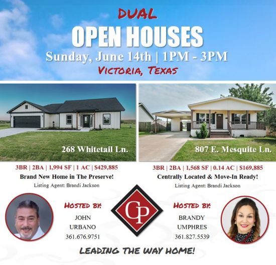 OPEN HOUSES THIS SUNDAY, 1-3 PM