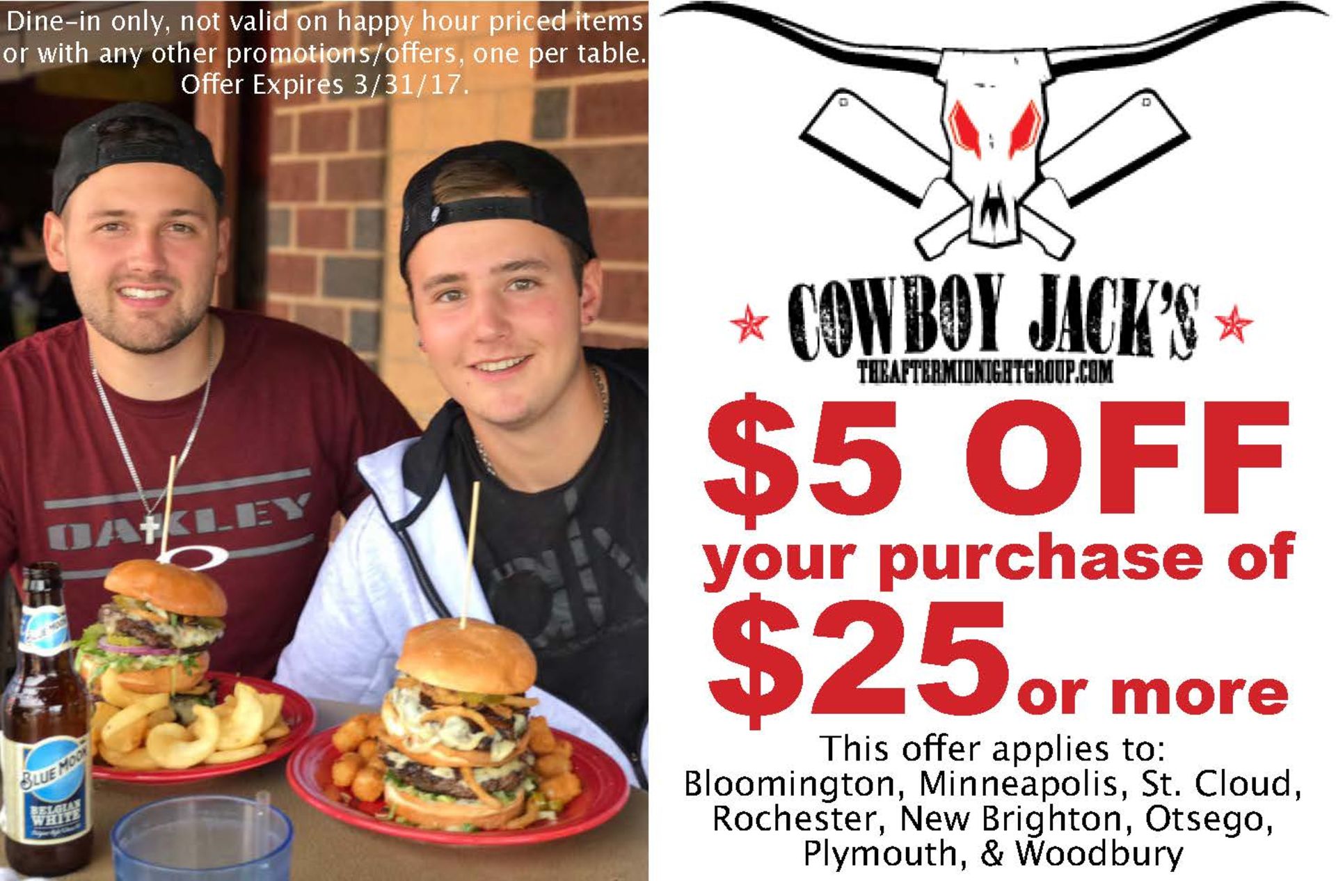 Cowboy Jacks Special Offer February