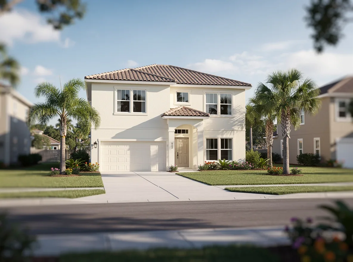 Coastal Florida home exterior in a St. Augustine neighborhood