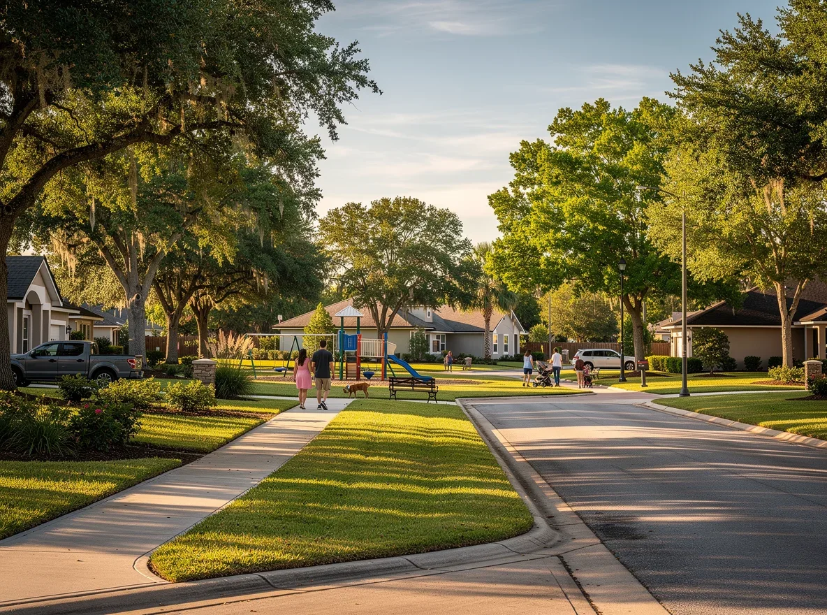 Tree-lined neighborhood feel in Orange Park Florida