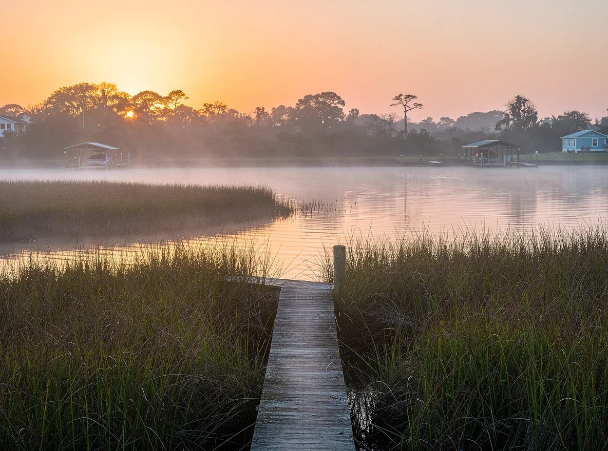 Sunrise over marshland near Jacksonville Intracoastal