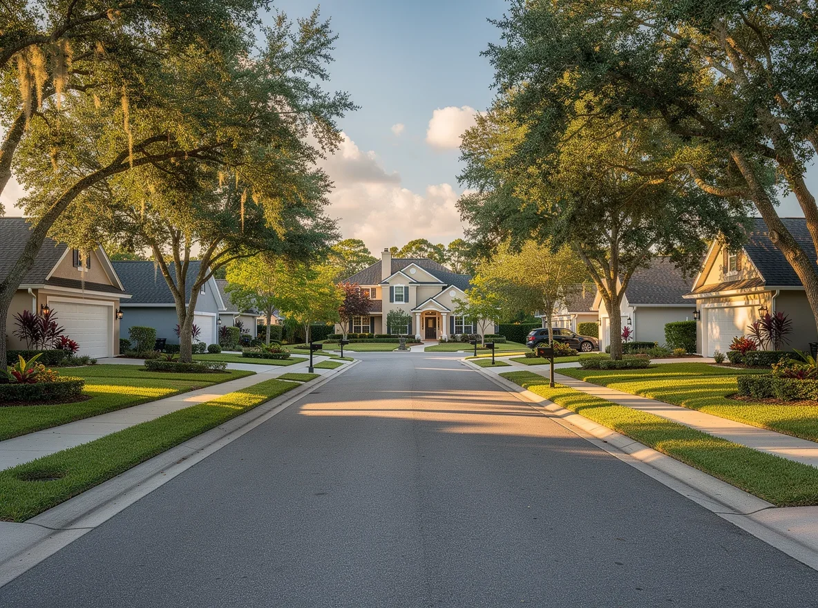 Well-kept homes on a leafy street in Orange Park