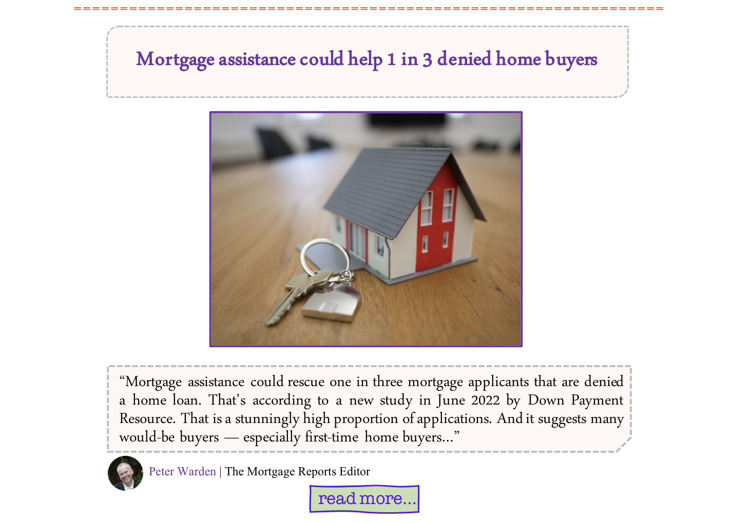 One in three mortgage appications denied, there may be help