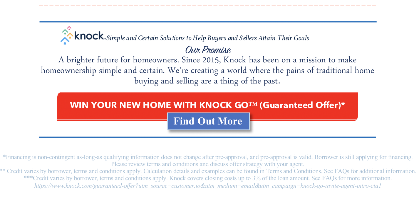 Detials of KNOCk offer to assist with purchasing or selling our home
