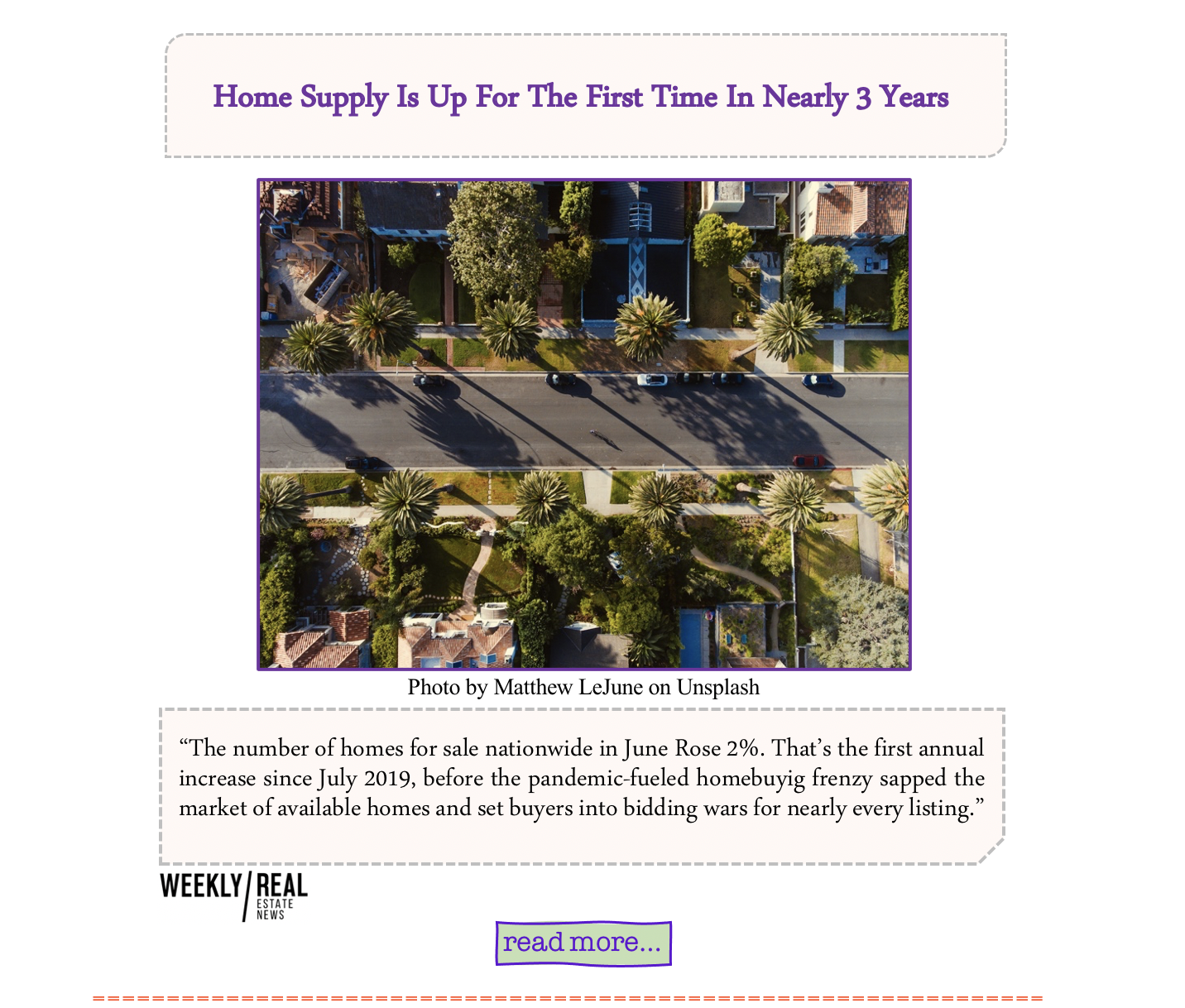 intro to article on increase in home inventory