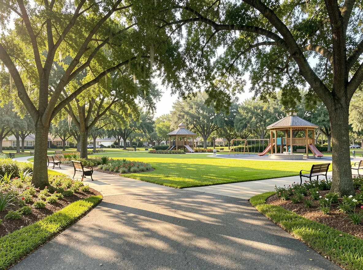 Neighborhood park with walking path in North Port