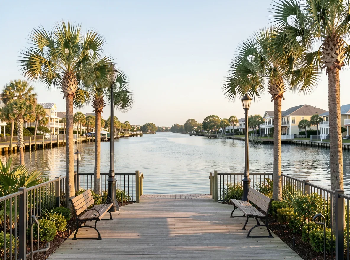 Peaceful waterfront scenery in North Port