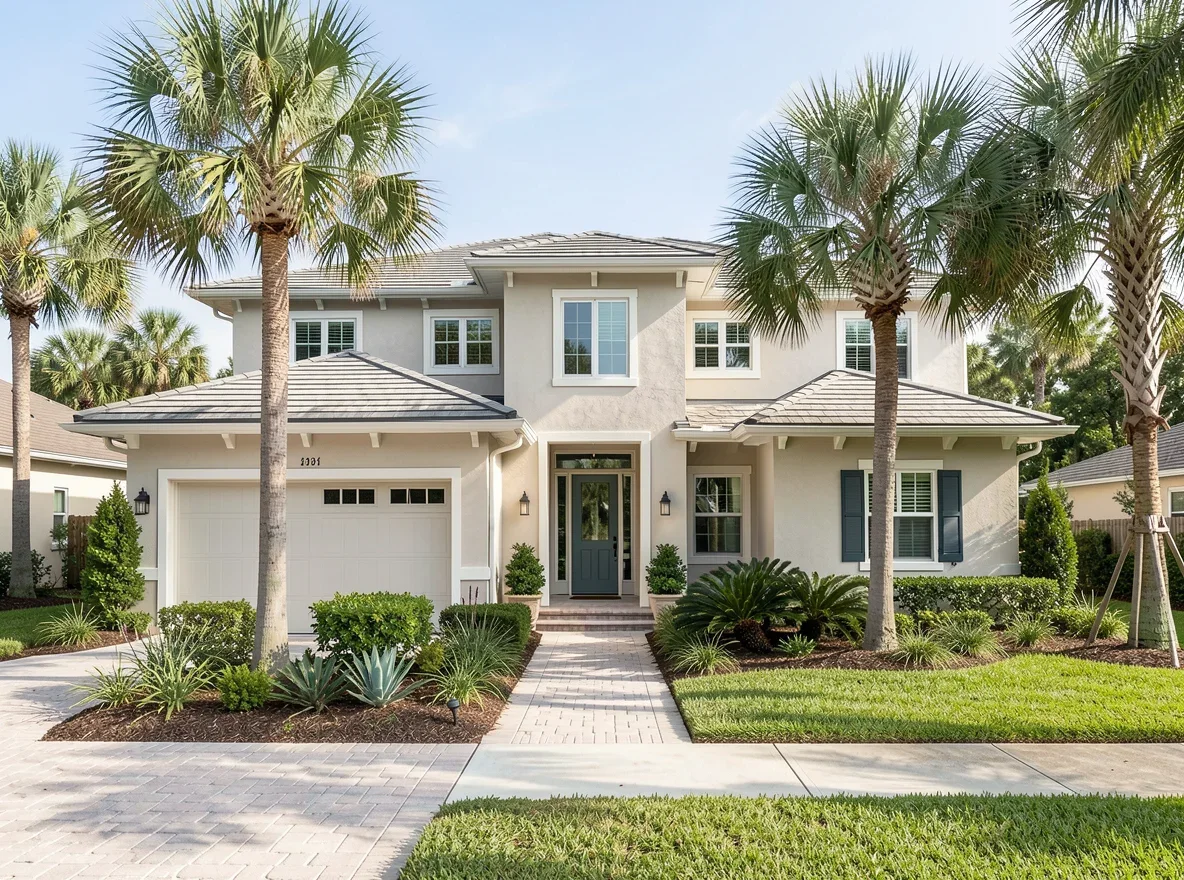 Coastal-style home exterior in Sarasota