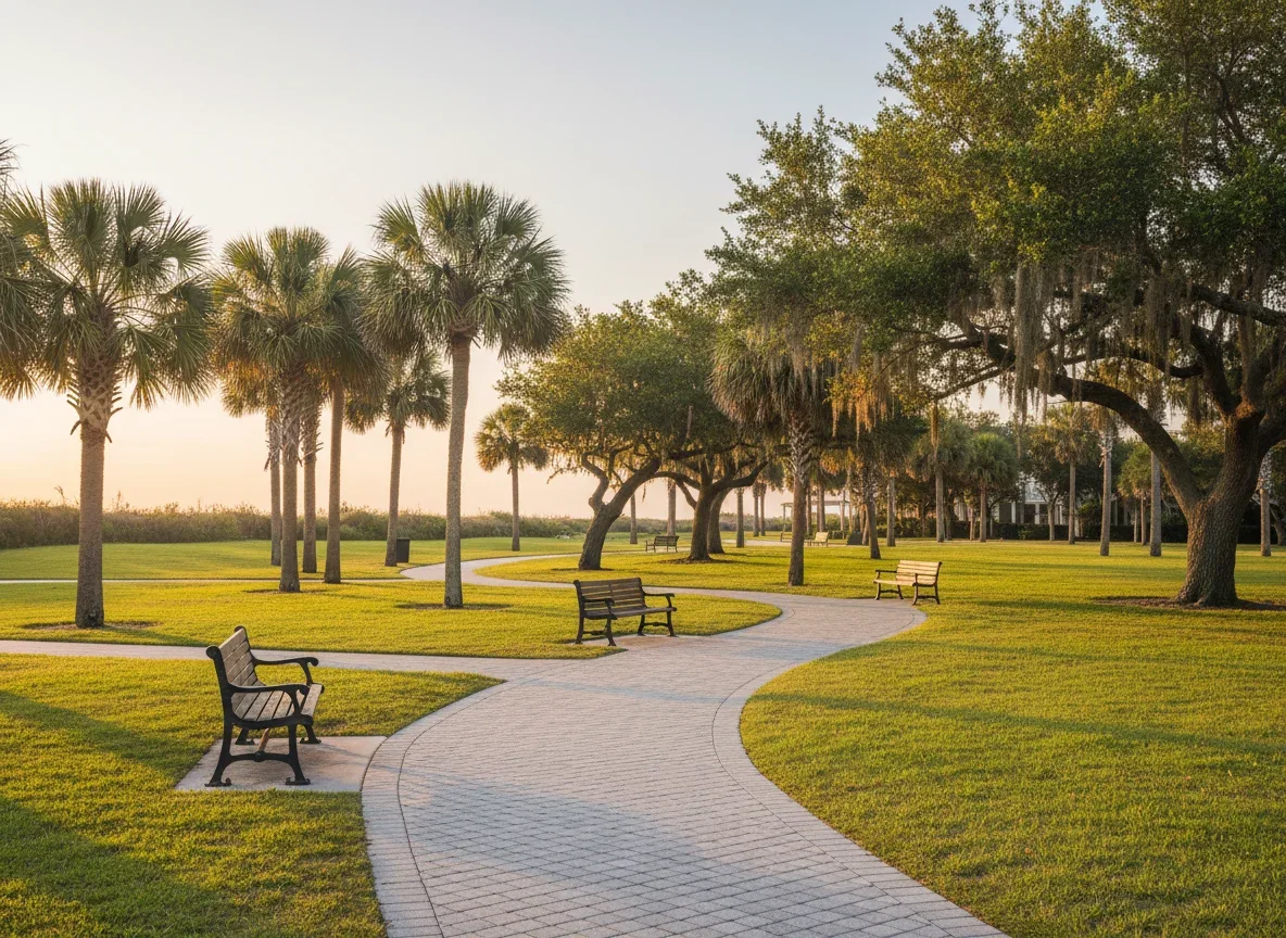 Atlantic Beach neighborhood park and walking path
