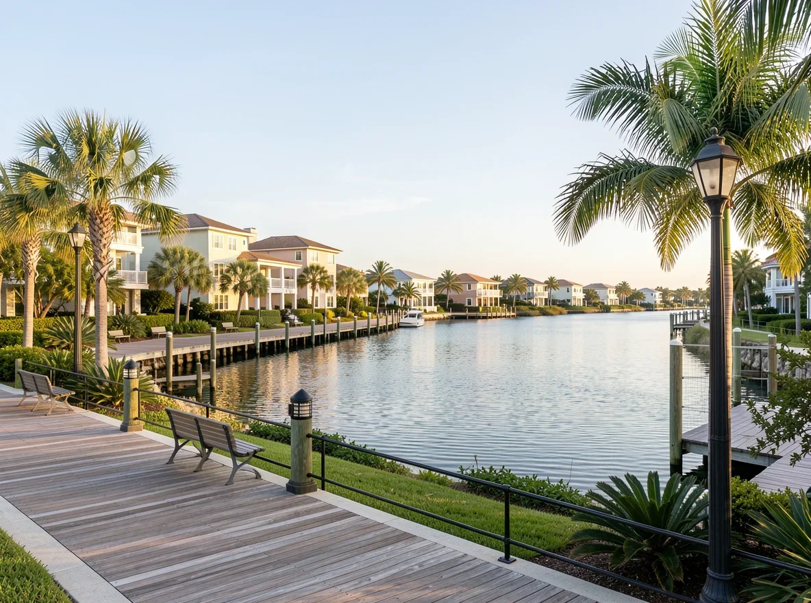 Coastal waterfront living scene