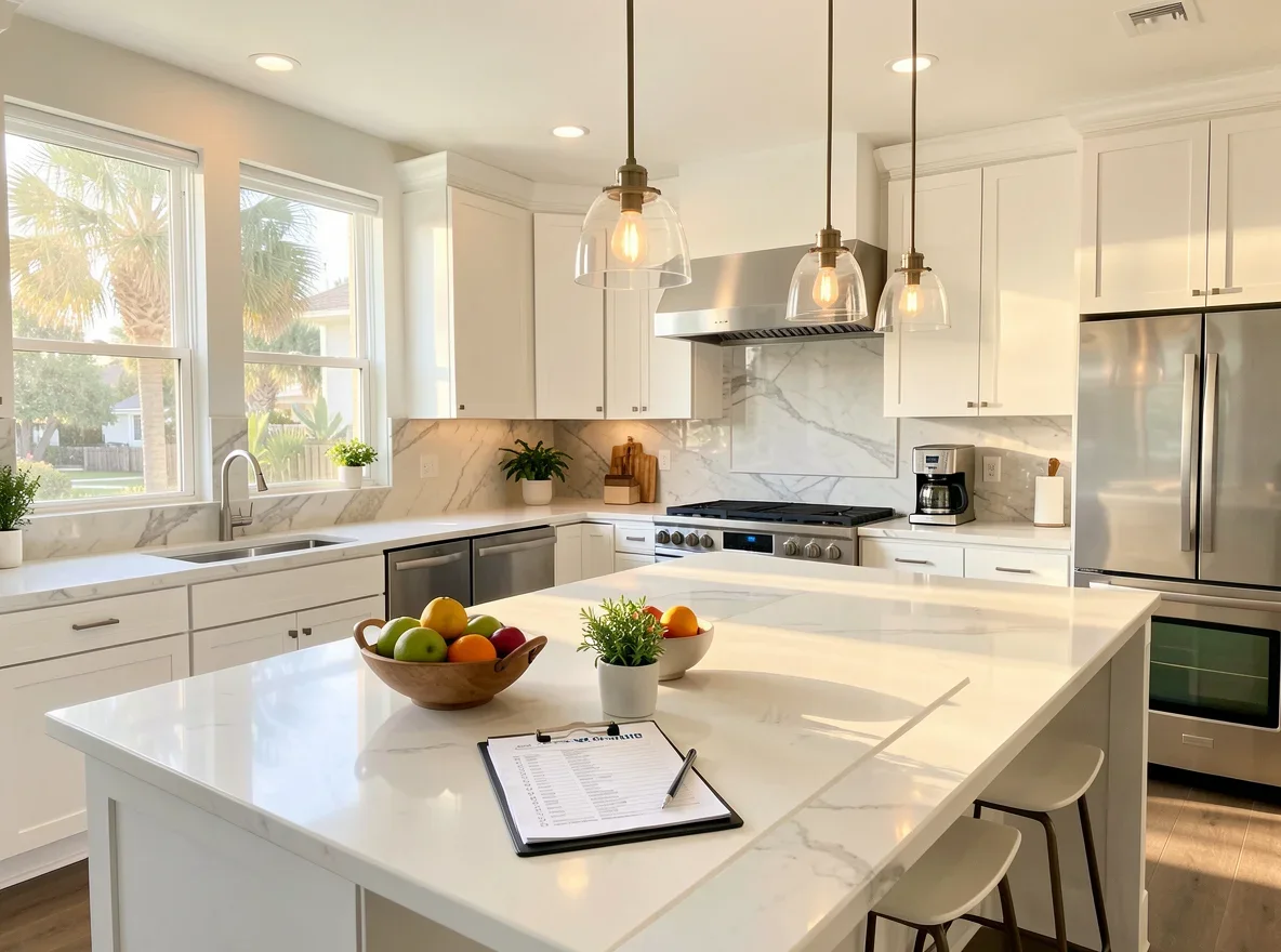 Organized home-selling preparation checklist and staging scene