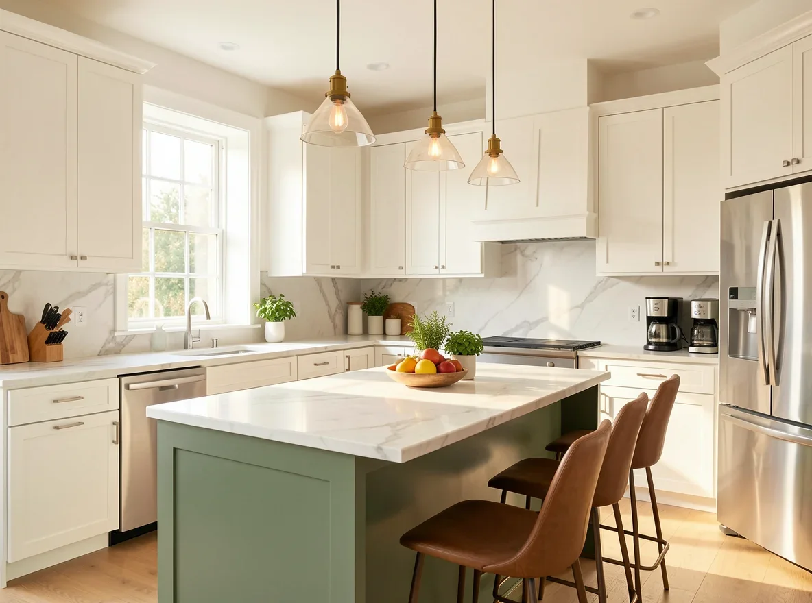 Fresh modern kitchen with updated paint tones
