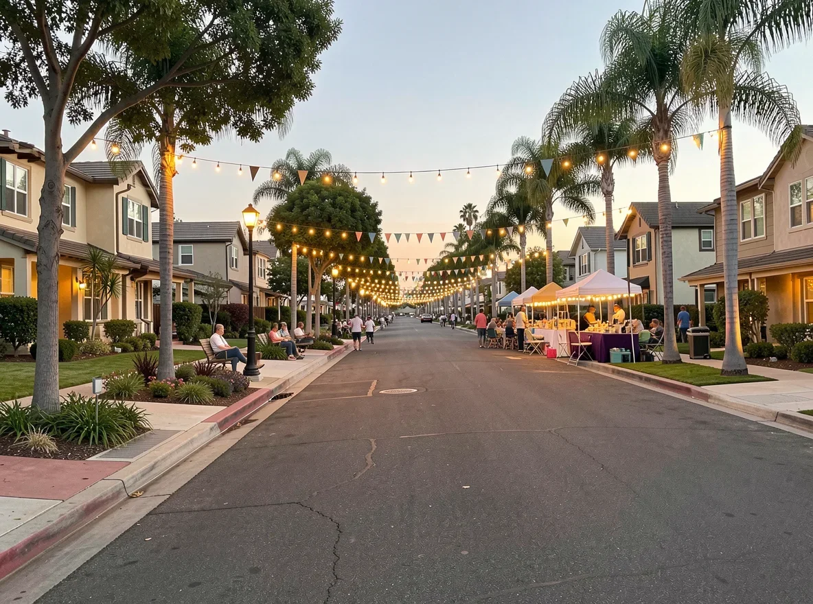Residential community streetscape in San Diego County