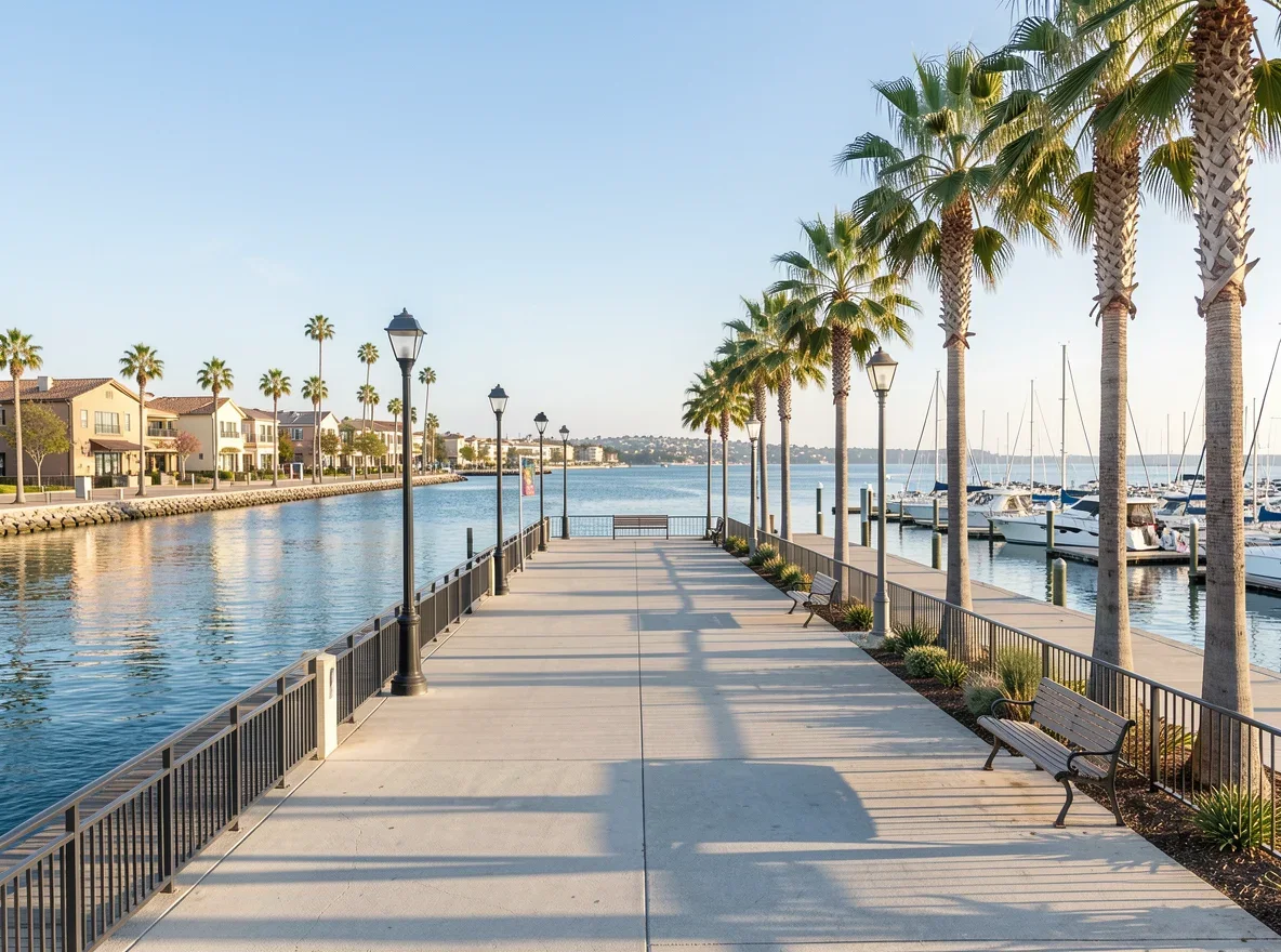 Waterfront promenade near Little Italy San Diego