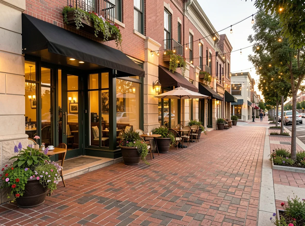 Upscale dining street scene in Bankers Hill