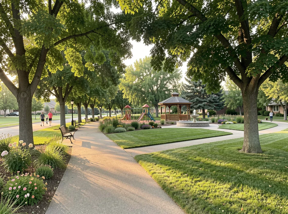 Neighborhood park setting near Renner, South Dakota