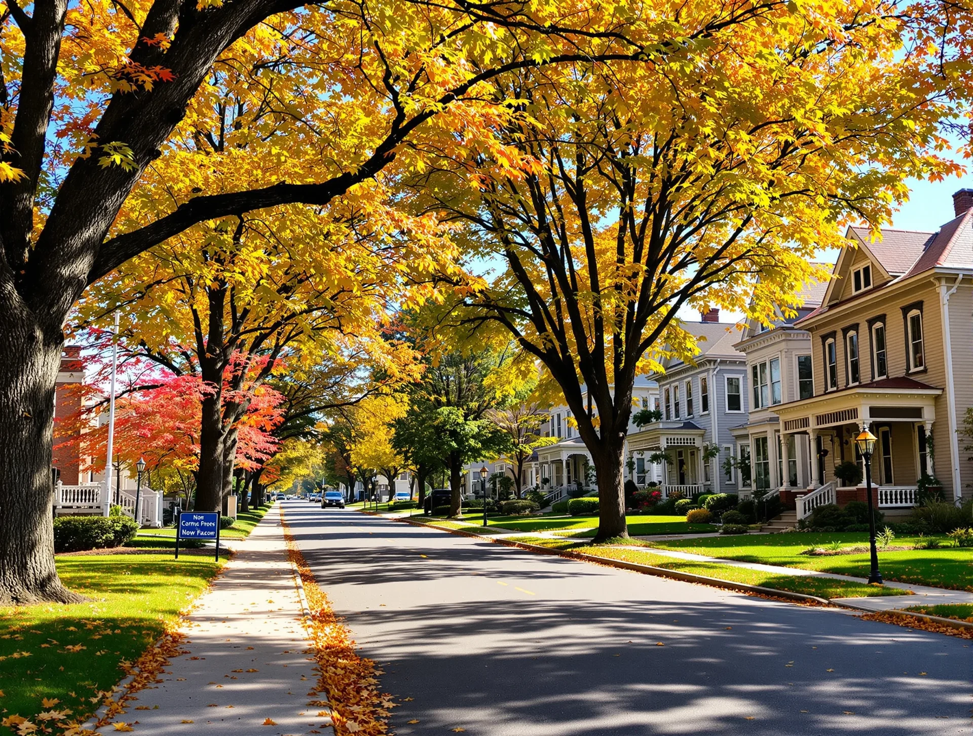 Tree-lined residential street with historic homes in Oak Park, Illinois
