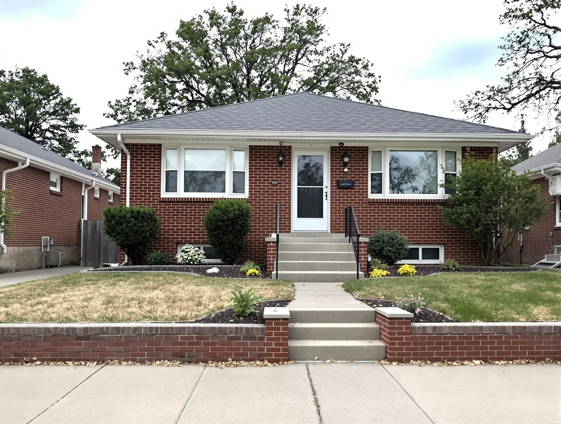 Exterior of a brick home in Cicero Illinois with tidy front yard