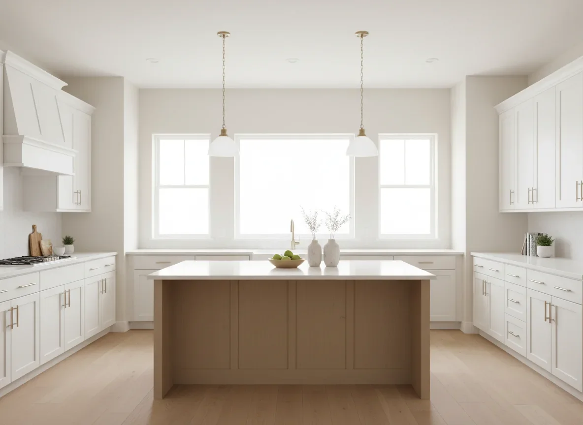 Bright, uncluttered kitchen prepared for listing