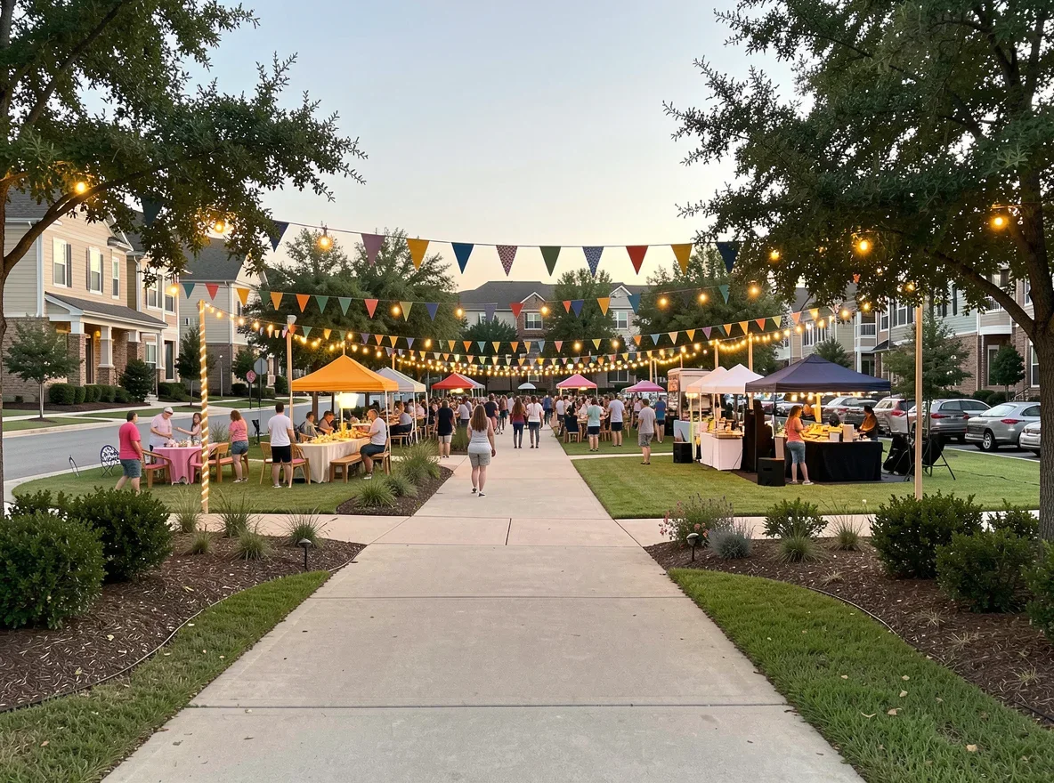 Community area near a multi-family development in Arlington